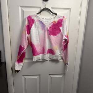 Champion Tie-Dye Cropped Crewneck‎ Sweatshirt Pink Multi